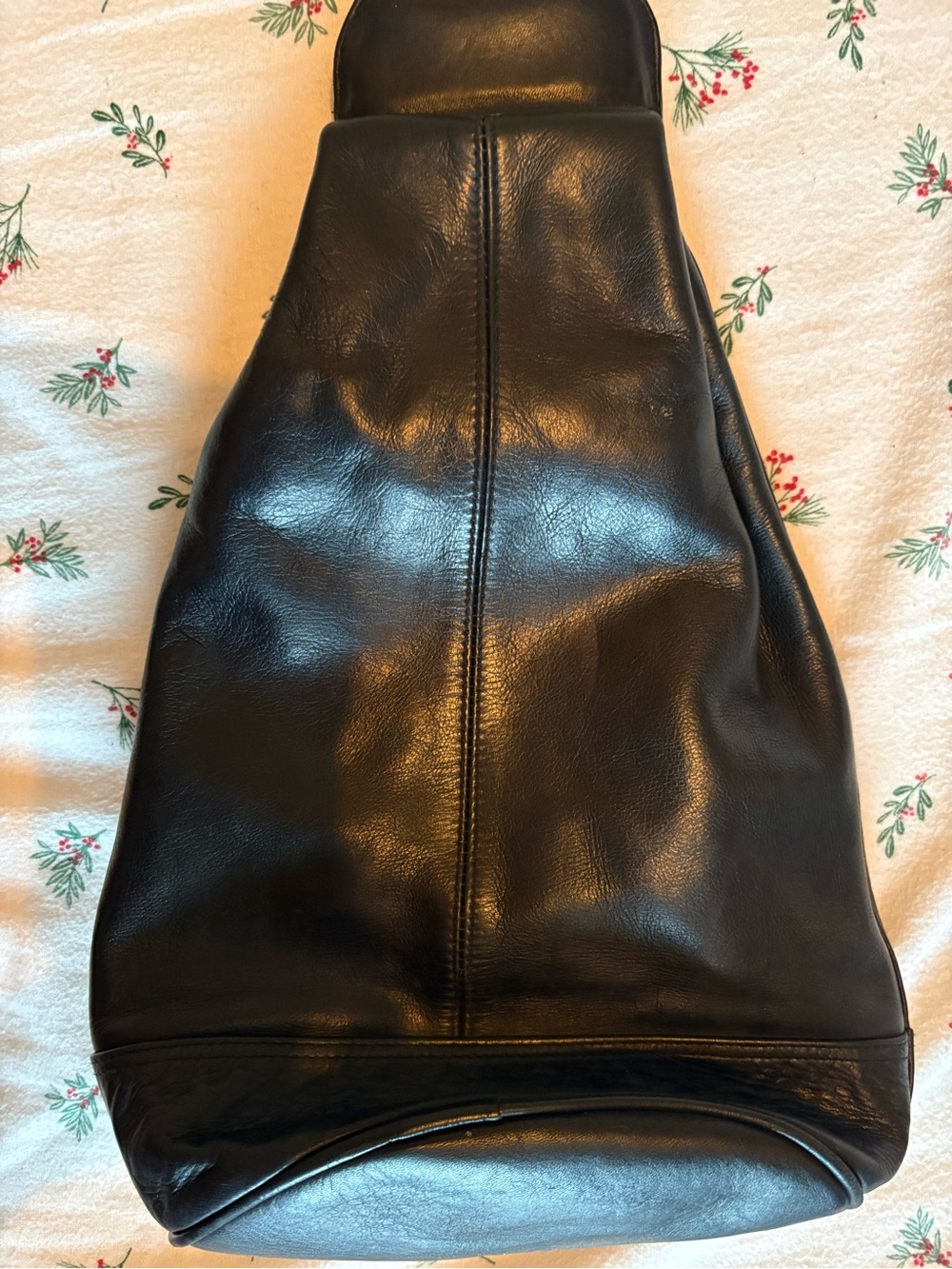 Perlina New York Women's Black LEATHER Sling Bag Purse Backpack